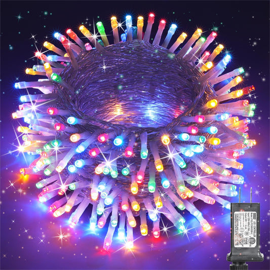 Christmas Lights Multicolor, 75 Ft 200 LED Christmas String Lights Connectable, 8 Modes, Timer, Waterproof Fairy Twinkle Lights for Christmas Party, Garden, Patio, Home, Holiday, Xmas Tree Decorations