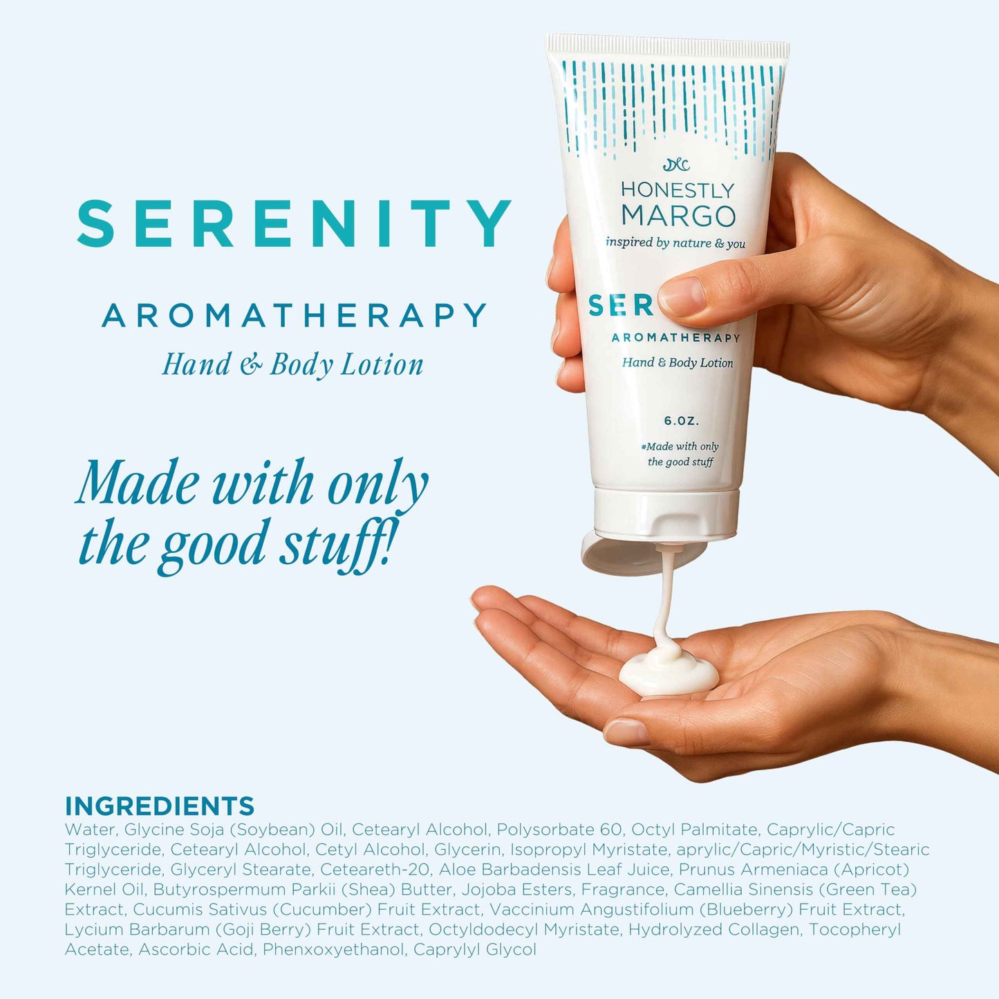 Honestly Margo Aromatherapy Hand & Body Lotion (Eucalyptus, 6 Oz) – Hydrating Moisturizer with Essential Oils, Clean, Cruelty-Free Body Care, Must-Have Bath Products, Hand Cream & Body Moisturizer