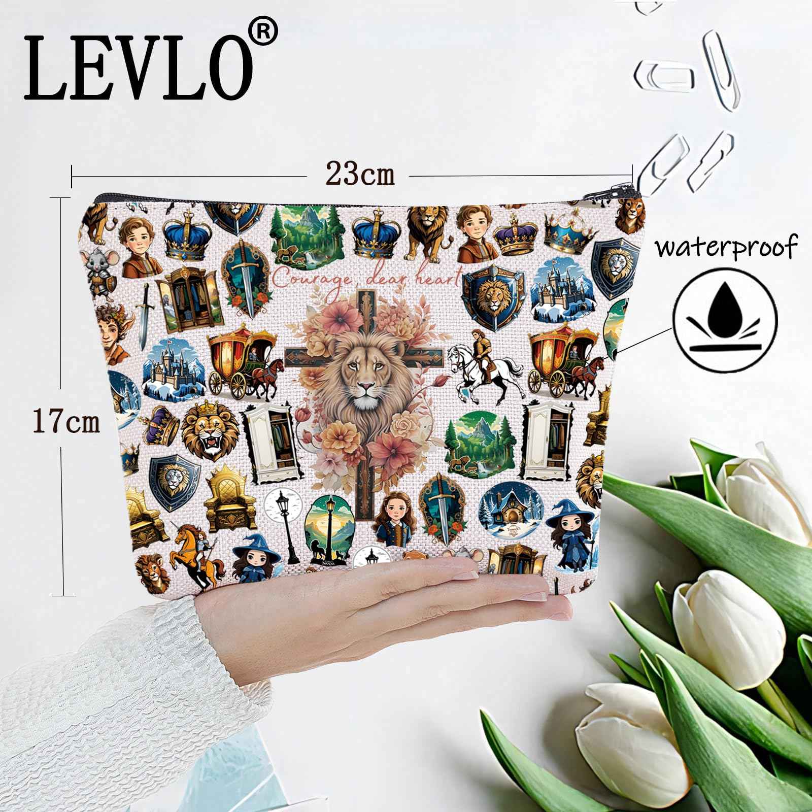 LEVLO Lucy Quote Cosmetic Make Up Bag Lucy Movie Fans Gift Courage Dear Heart Makeup Zipper Pouch Bag (Dear Heart Full)