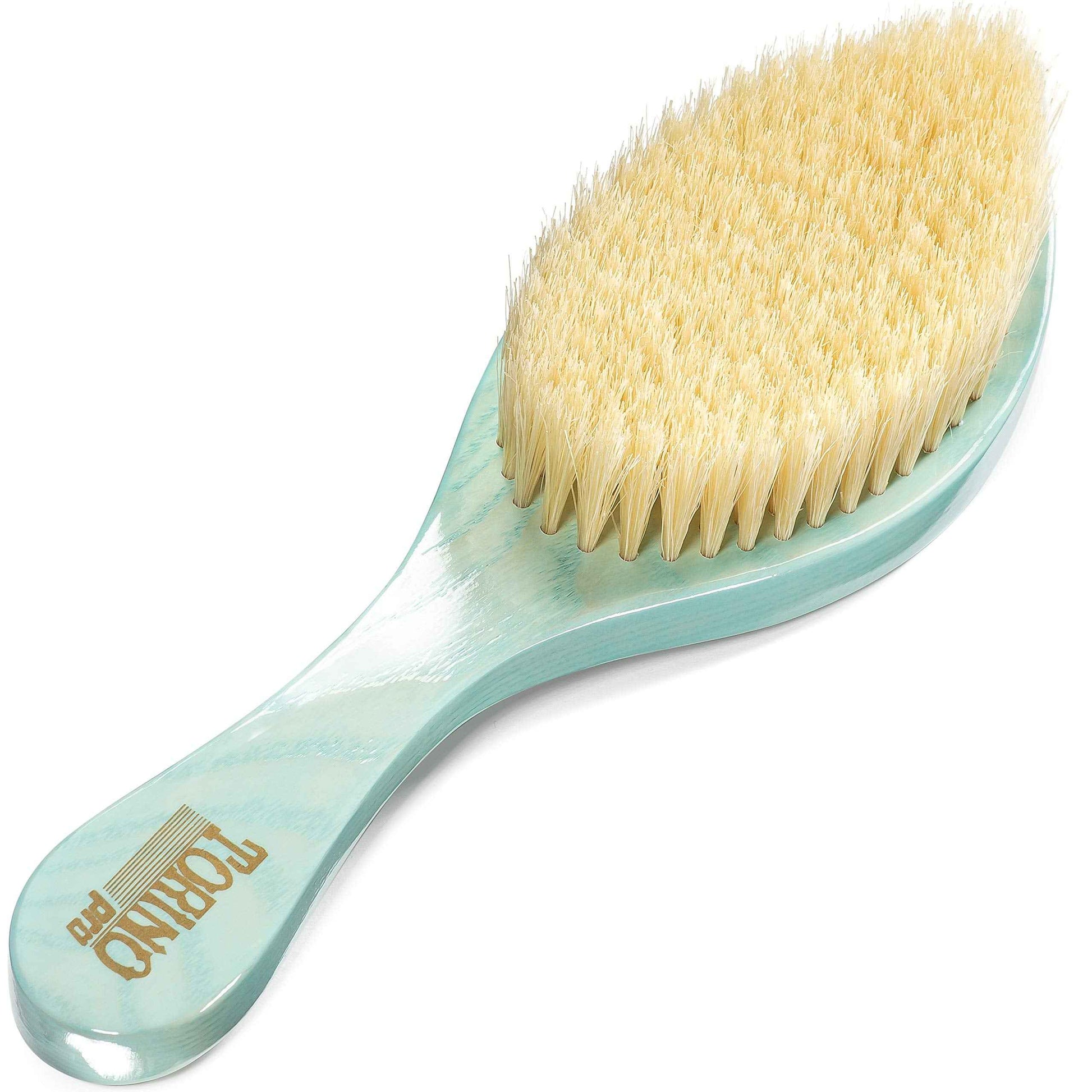 TORINO PRO WAVE BRUSHES BY BRUSH KING Soft Curved Hair Brush #1950 - Extra Long Boar Bristles - 360 Waves, Wavy Hair, Men