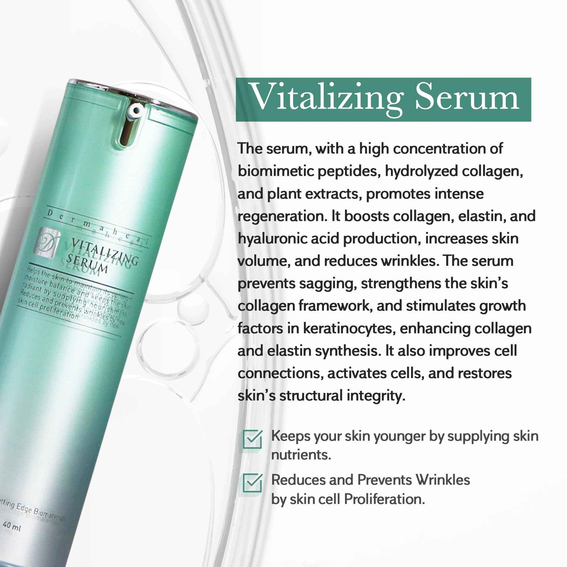 Dermaheal Vitallizing Serum, Korea Skin Care Brand, Made In Korea, (40g/1.3 fl oz)