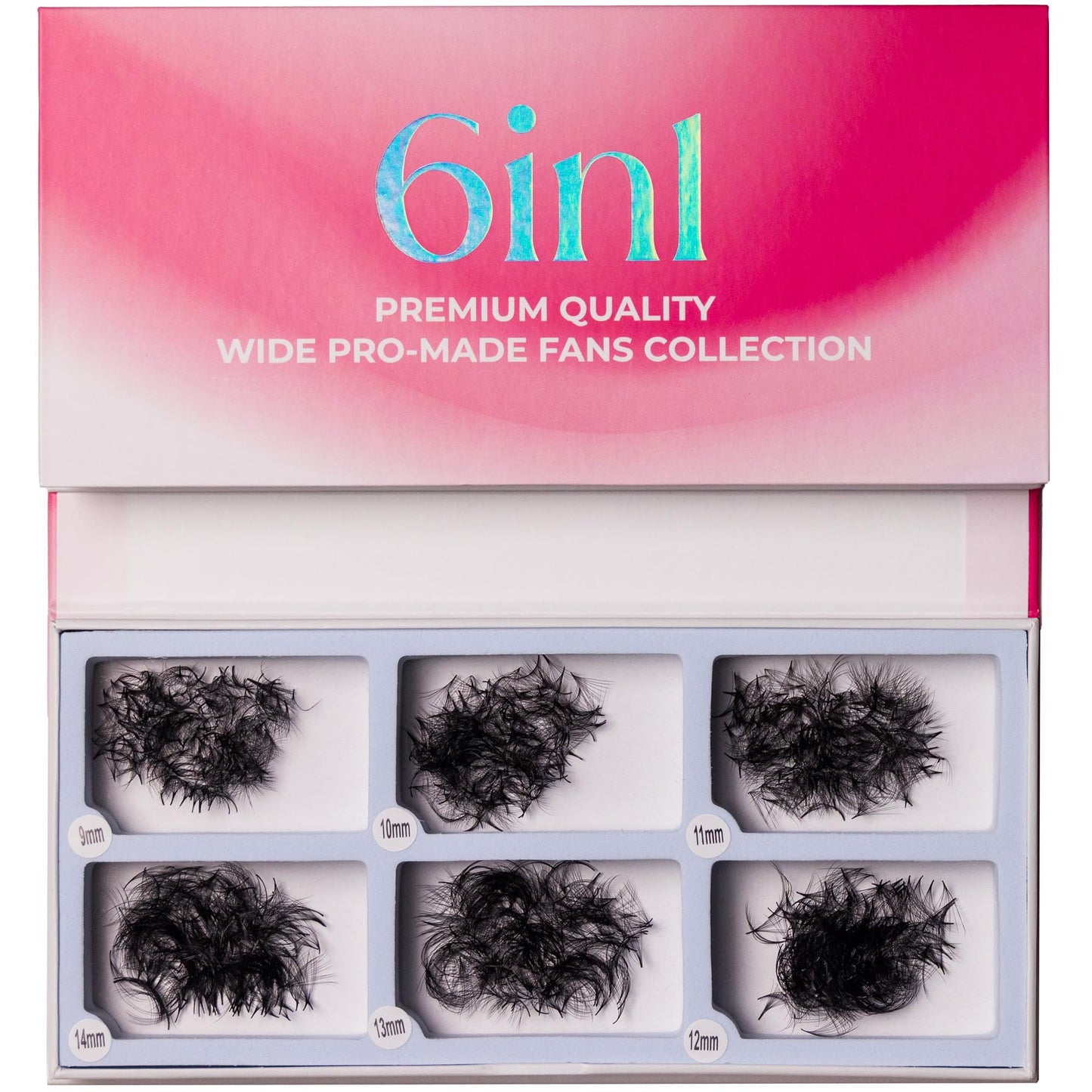 LLBA Promade Mix 1500 Fans | Handmade Volume Eyelashes | Multi Selections From 5D To 12D | C CC D Curl | Thickness 0.03~0.1 mm | 9-18mm Length | Long Lasting | Easy Application 10D-0.03 CC 9-14mm