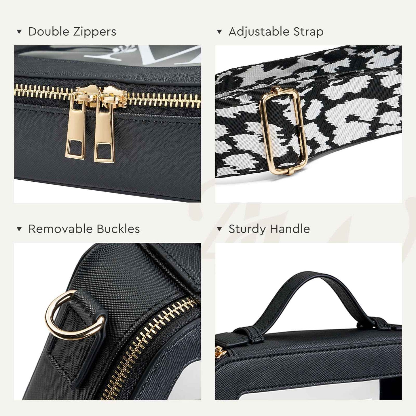 Clear Crossbody Shoulder Purse Bag with Adjustable Strap for Stadium Events Sports Concert, Personalized Initial Makeup Toiletry Pouch, Monogram Birthday Gift for Women Mom Friends Sister, Letter T