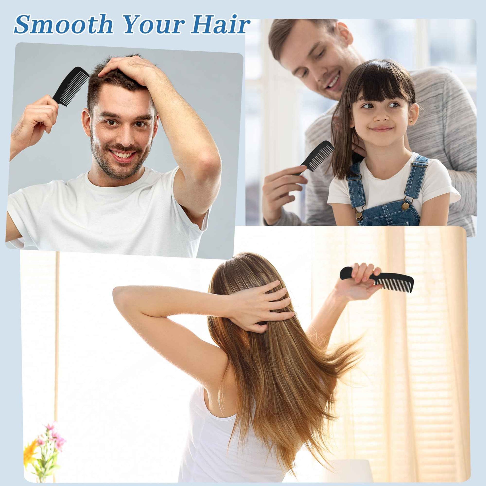 Combs Bulk Individually Wrapped Pocket Travel Hair Combs for Women, Men and Kids, Bulk Comb for Homeless Hotel Shelter Home Charity(black, Pack of 250)