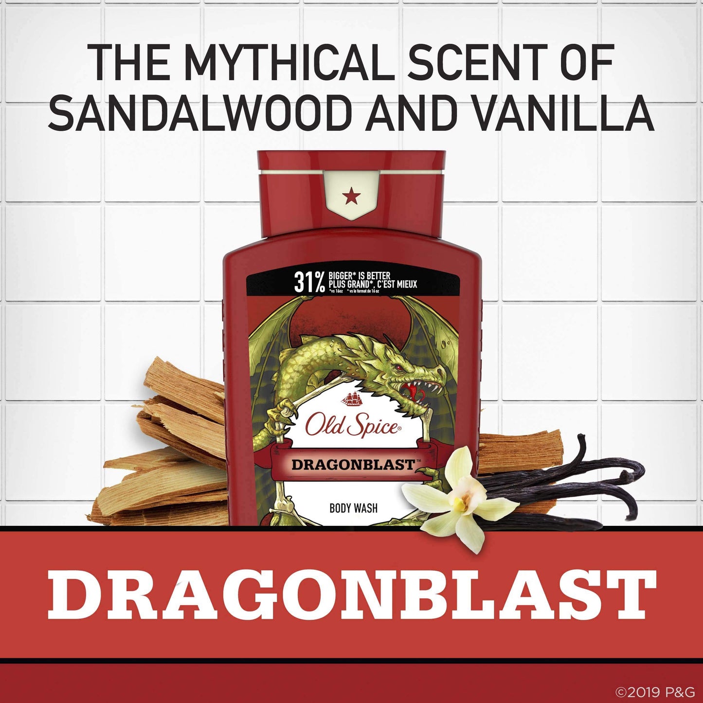 Old Spice Body Wash for Men, Wild Collection Dragonblast Scent, 21 Fl Oz, Red (Pack Of 4)