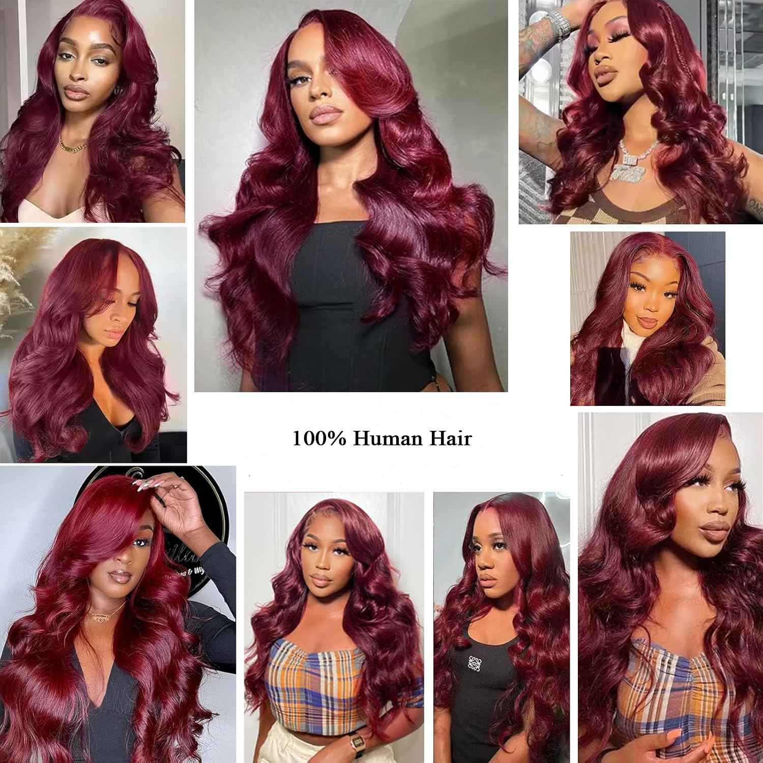 12A 99J Burgundy Body Wave Bundles Human Hair 1 Bundle 22 Inches 100% Human Hair Bundles