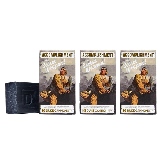 Duke Cannon Supply Co. Big Brick of Soap Bar for Men WWII Collection Smells Like Accomplishment (Bergamot & Black Pepper) Multi-Pack - Superior Grade, Extra Large, All Skin Types, 10 oz (3 Pack)