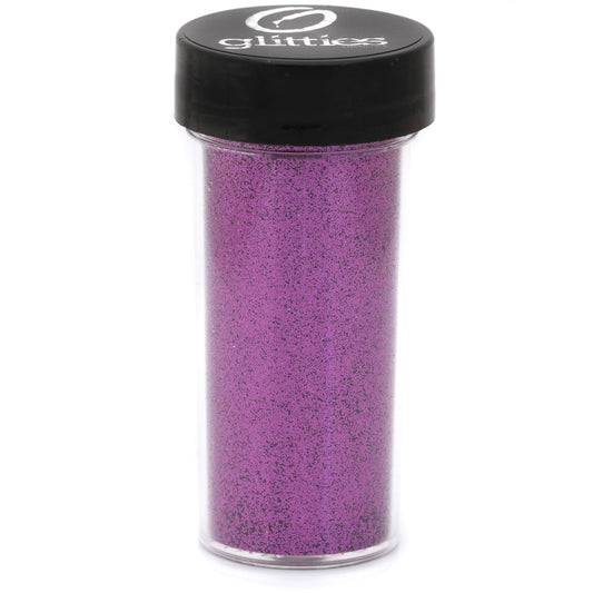 GLITTIES - Fuchsia - Pink Loose Fine Glitter Powder (.008") - Great for Nail Art, Nail Polish, Gel, Gel Polish or Acrylic Nail Powder - Solvent Resistant - (30 Gram Jar)