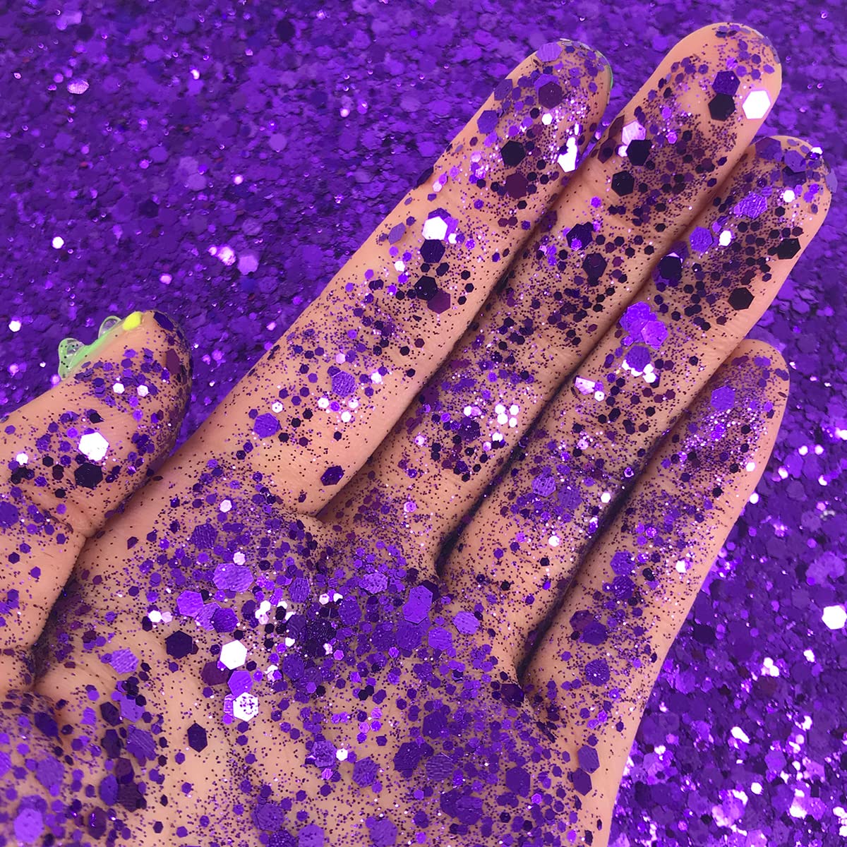 Purple - Face & Body Glitter - Chunky Glitter - Cosmetic Grade - Uses Include: Festival Rave Makeup Face Body Nails Resin Arts & Crafts, Resin, Tumblers