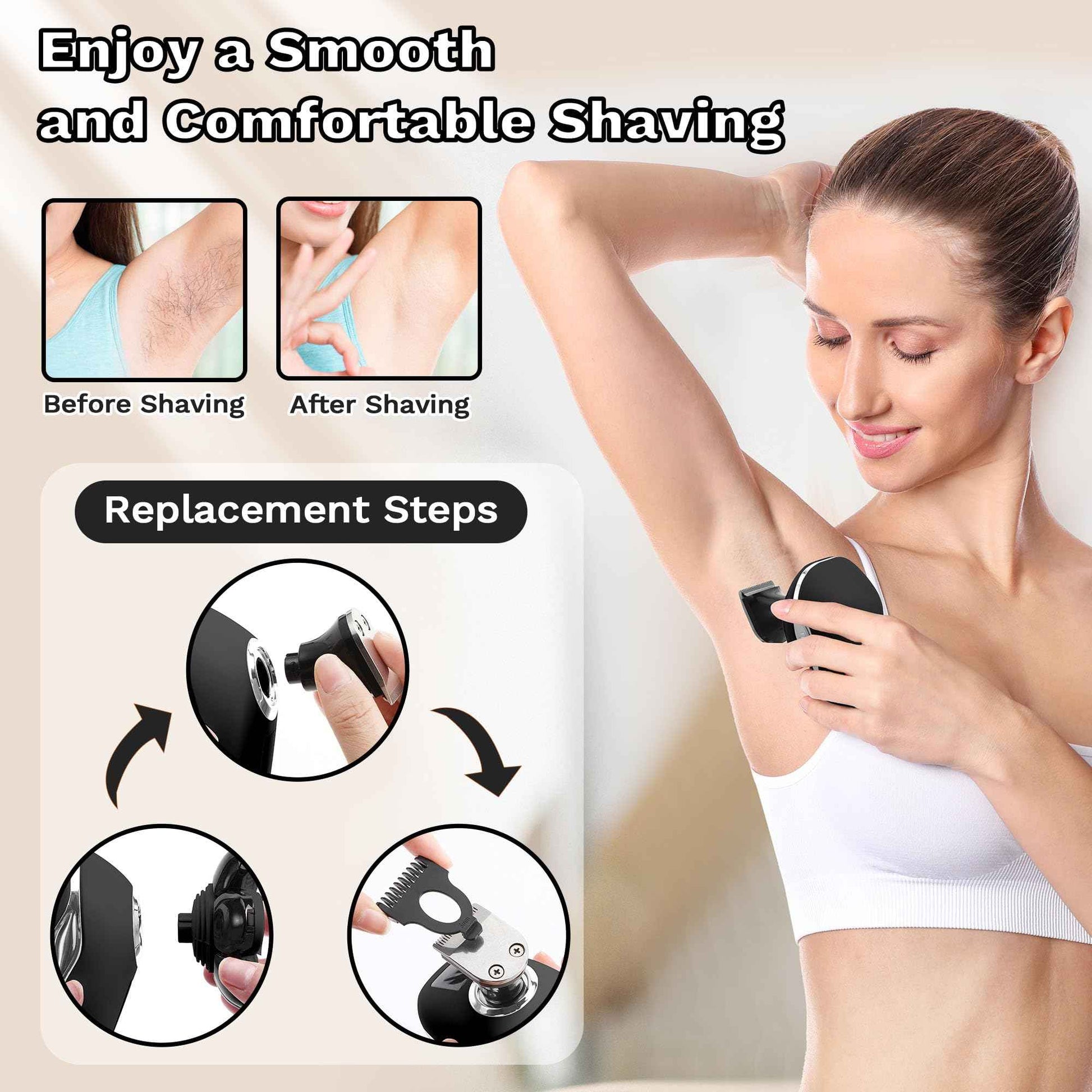 Electric Razors for Women, 7D Electric Shaver for Women, 5 in 1 Lady Shavers, Wet/Dry Bikini Trimmer, Rechargeable Face Razor for Arms Legs Armpit Pubic Area