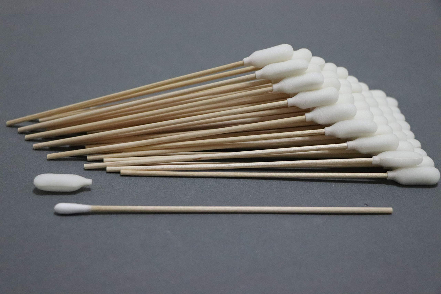 Ci Kyan 100pcs 6" Cleanroom Large Foam Over Cotton Bud Tipped Cleaning Swabs with Wooden Handle CK-FS916
