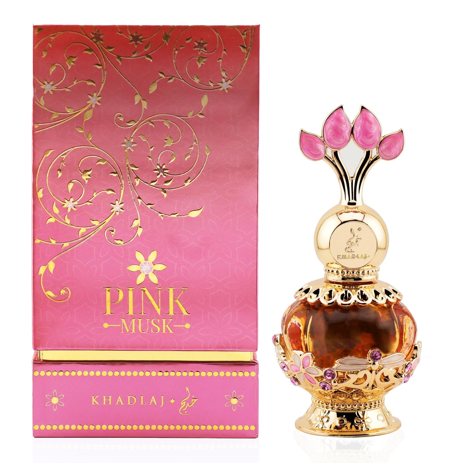 KHADLAJ PERFUMES Pink Musk Concentrated Perfume Oil for Women, 20 ml / 0.7 Ounce