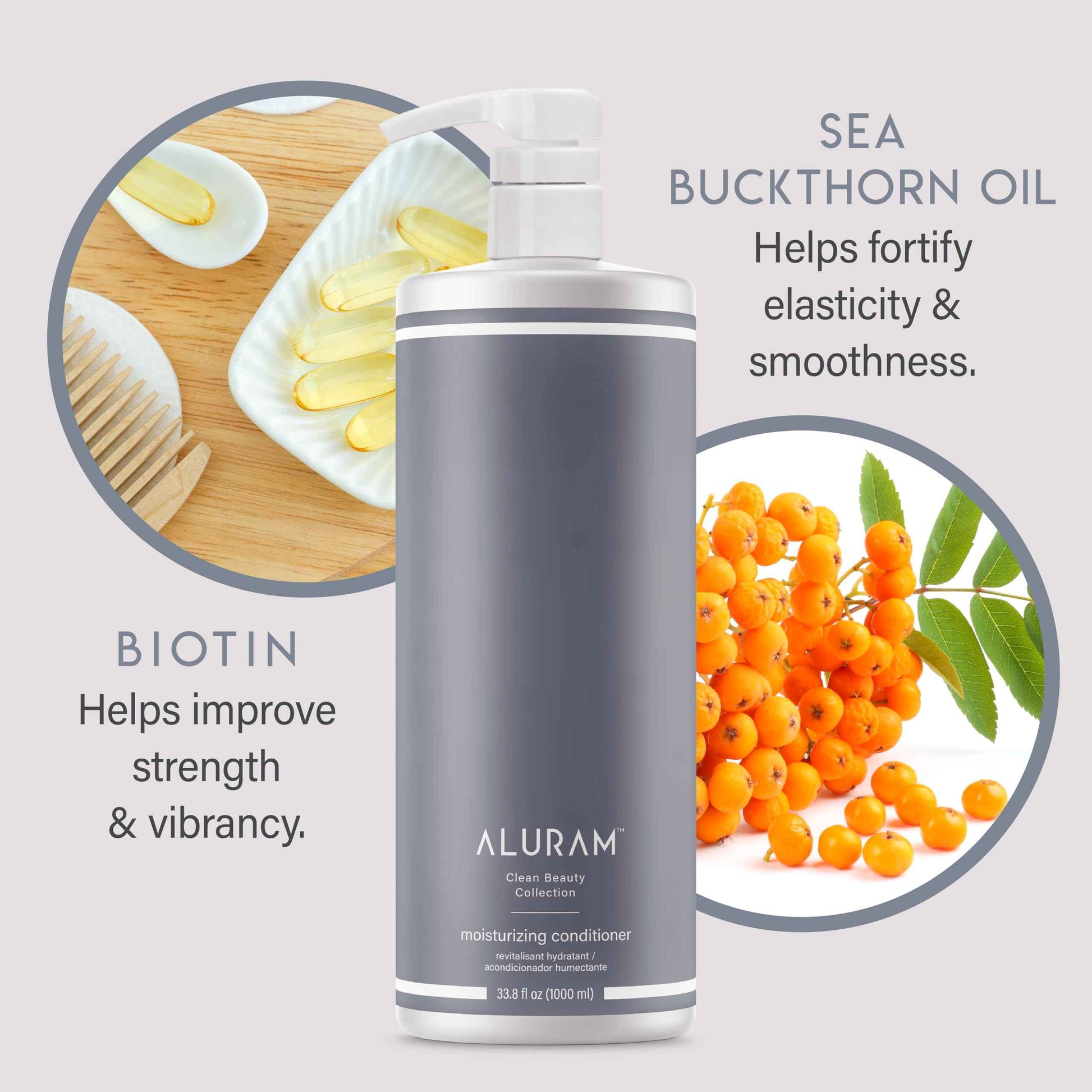 ALURAM Coconut Water Moisturizing Conditioner for Men and Women, Clean Hydration and Shine for Medium to Coarse Textured Hair, 33.8 Fl Oz