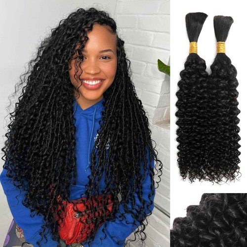 100 Percent Human Braiding Hair For Boho Braids Curly Human Hair Braiding Hair Full Bulk Human Hair For Braiding Wet Wavy 100g 2 Bundles No Weft Micro Braiding Hair Human Hair Extensions YNiSew