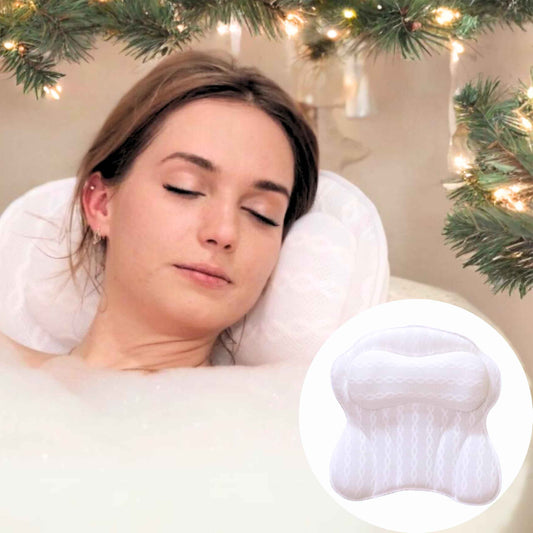 Bath Pillow - Bath Pillows for Tub Neck & Back Support, Luxury Bathtub Pillows for Head & Neck, Soaking, Bubble Bath & Spa, Bathtub Accessories for Women - Gifts for Women,Wife,Girlfriend,Best Friend