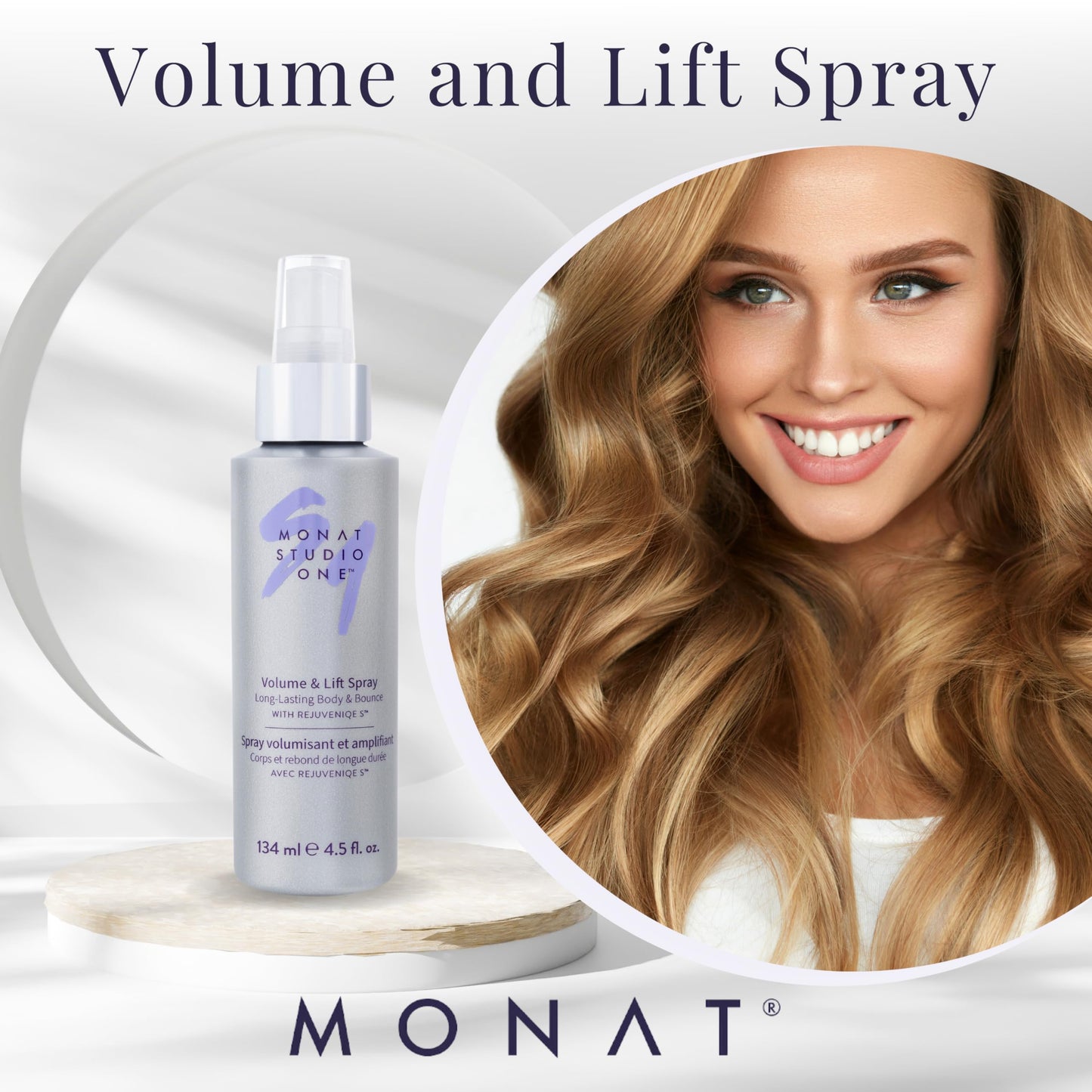 MONAT Studio One Volume and Lift Spray – Root Boosting Hair Product – Volumizing &Plumping Hair Spray – Hair Volume & Hold Spray – Styling Spray for Professional Salon Style Hair – Easy Spray Bottle