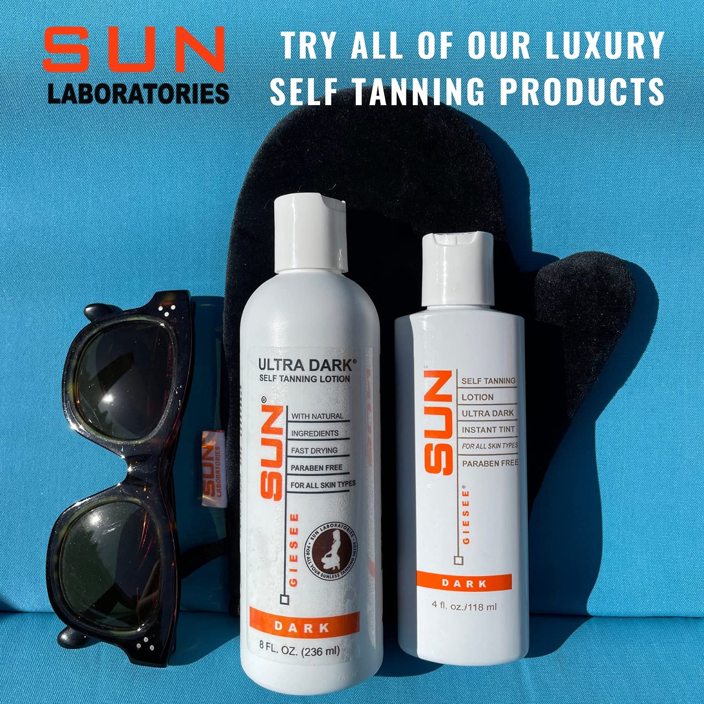 Sun Laboratories By Giesee Tanning Mitt - Deluxe Self Tanning Mitt, Lotion Applicator, and Glove Set for Easy Application - Sunless Tanning Lotion for Smooth, Even Tan