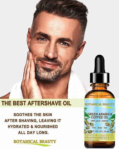 Botanical Beauty GREEN ARABICA COFFEE OIL Brazilian 100% Pure Virgin Unrefined for Face, Skin, Hair, Lip, Nails. Anti - Aging Face Oil (2 Fl Oz)