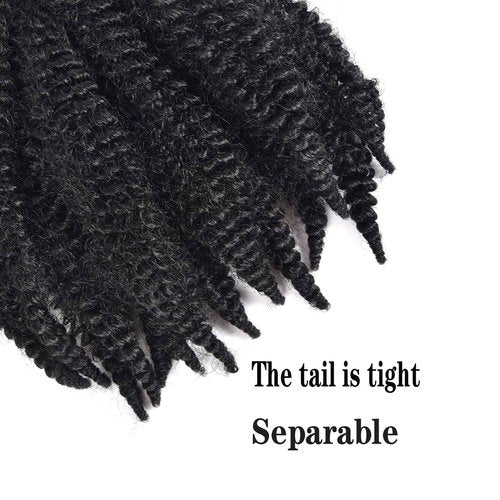 6Packs Marley Hair for Twists 8Inch Short Braiding Hair Afro Kinky Twist Crochet Braids Synthetic Fiber Hair Extensions for Women(1B#)