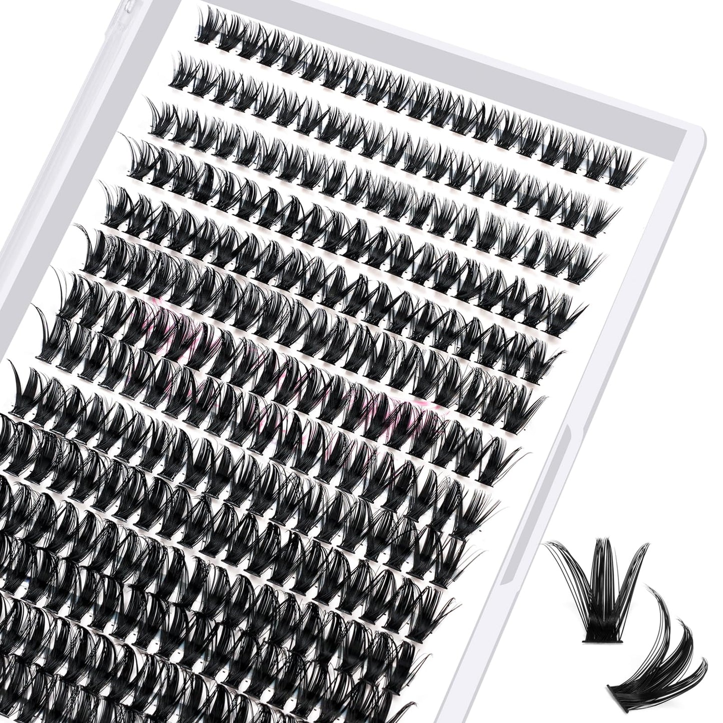 280 Pcs Individual Lashes 50D-C-0.07-14 Cluster Lashes C D Curl Wispy Lashes Bottom Lashes DIY Lashes At Home（50D-C-0.07-14）