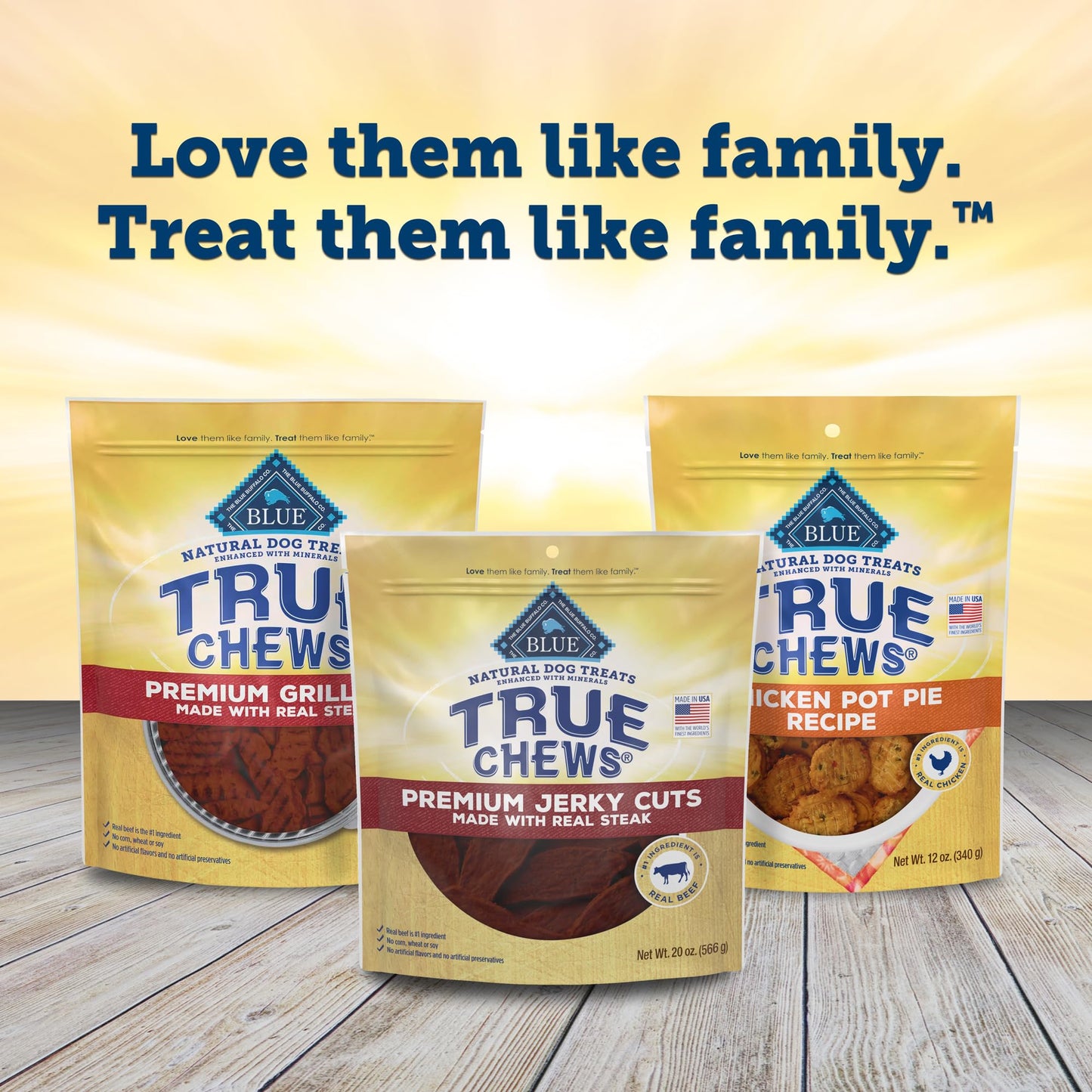 Blue Buffalo True Chews Premium Jerky Cuts Dog Treats, Made in the USA with Natural Ingredients, Beef, 20-oz. Bag