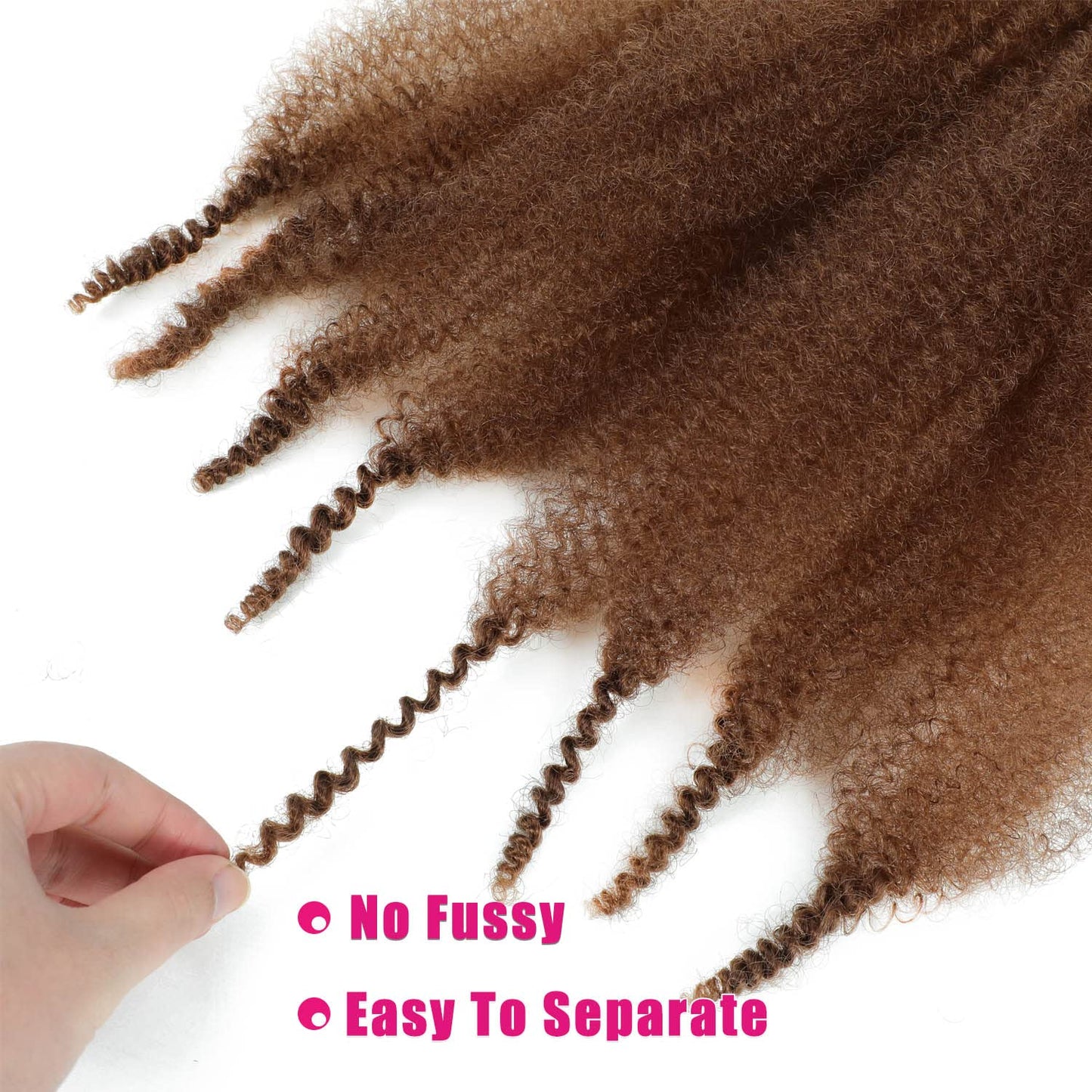 Afro Twist Hair 24 Inch 3 Packs, Springy Afro Twist Hair Pre Fluffed Spring Twist Hair Pre Stretched Wrapping Hair for Soft Locs Hair Extensions (24 Inch (Pack of 3), 30#)