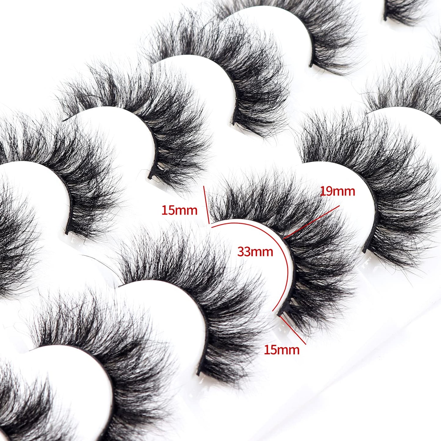 3D Faux Mink False Eylashes Fluffy 7 Pairs Thick Wispy Long Extension Eyelashes 15-19mm Serendipity Life Reusable Lashes P2, 1 Count