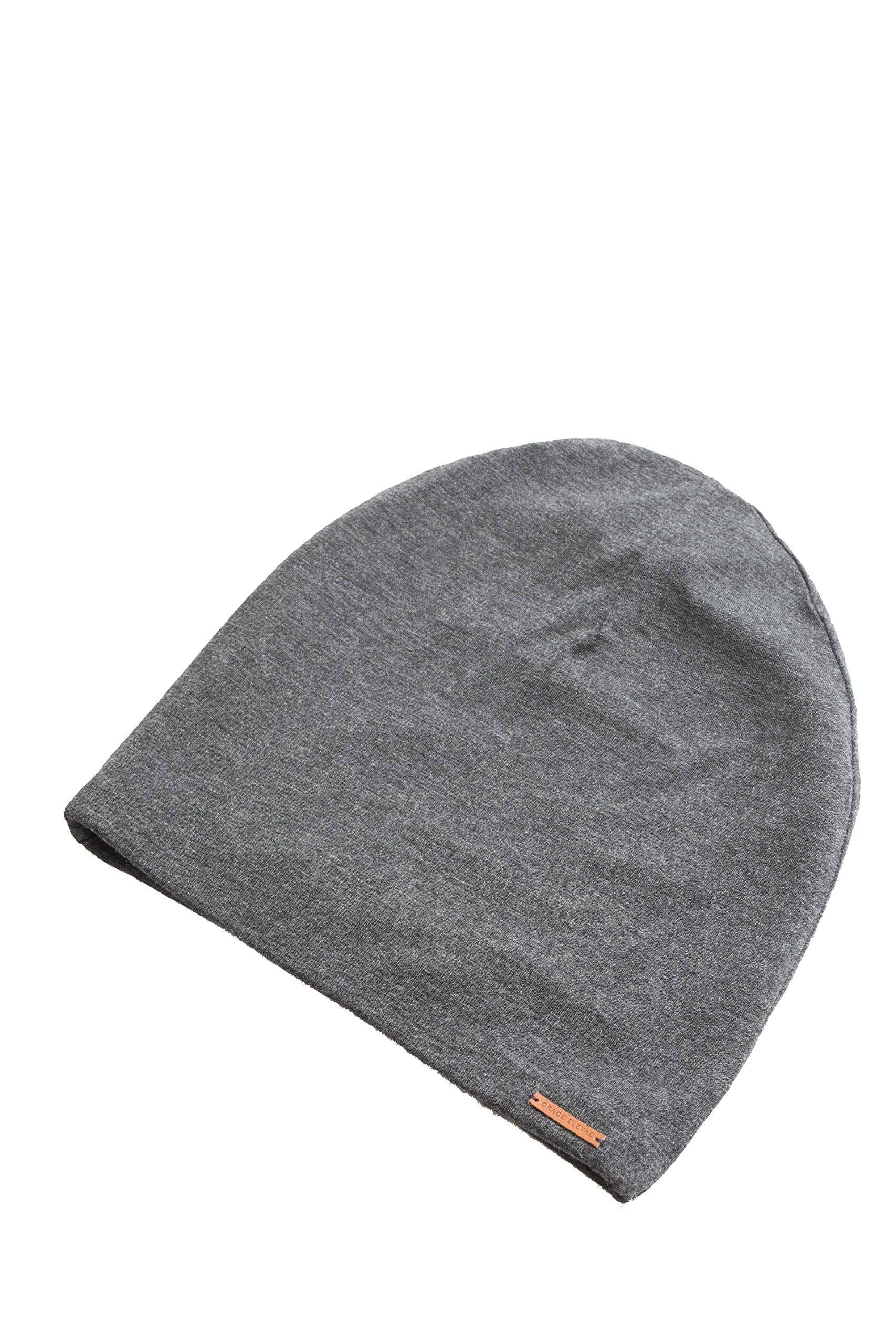 Grace Eleyae GE Women's Adjustable Satin Lined Sleep Cap Slap Hair Care Beanie Hat, Gray
