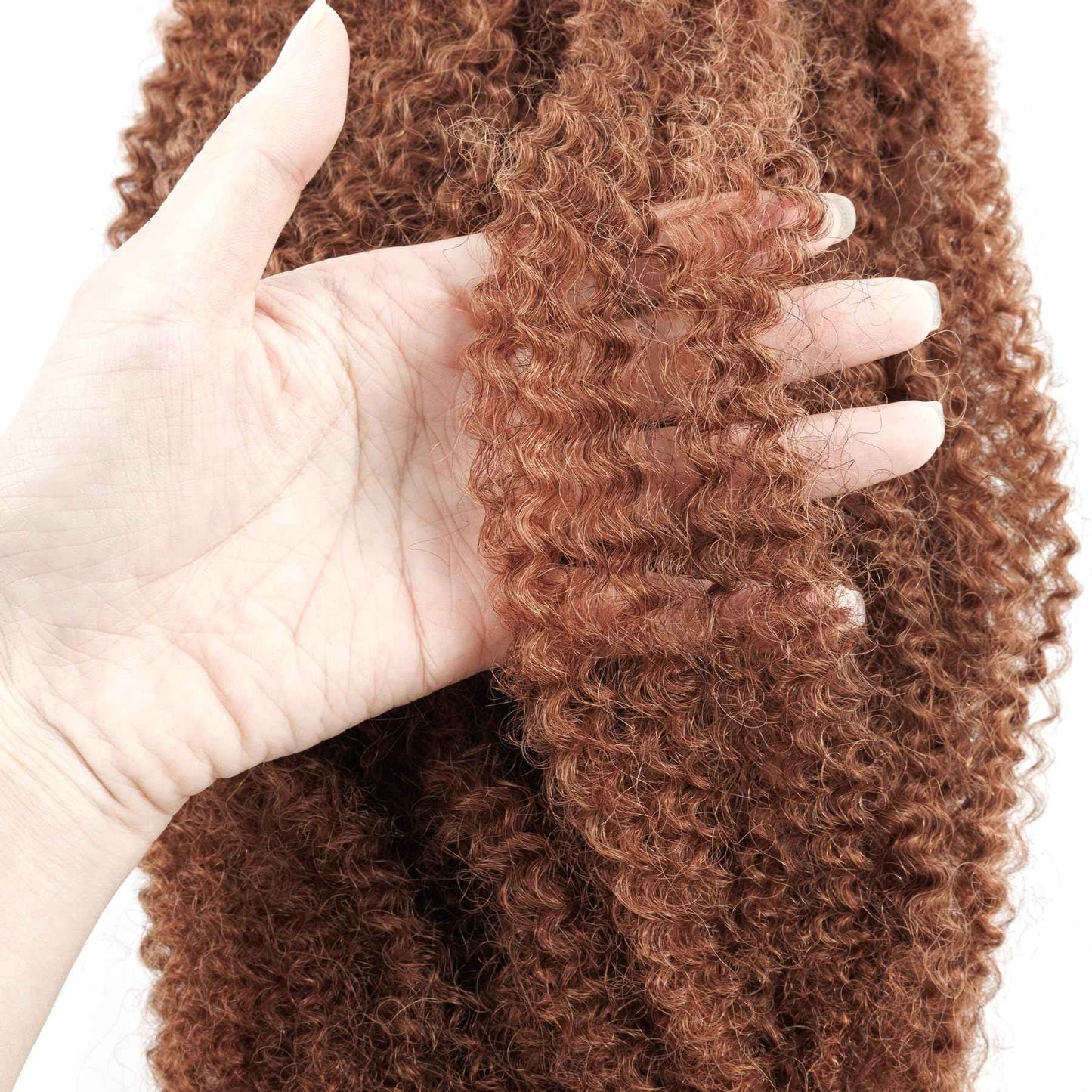 Pre-sretched Afro Kinkys Bulk Human Hair Human Hair for Locs/Twists/Braids/Repair Locs Afro Kinky Curly Bulk Can Bleach And Dye(#30,14inch 50g)