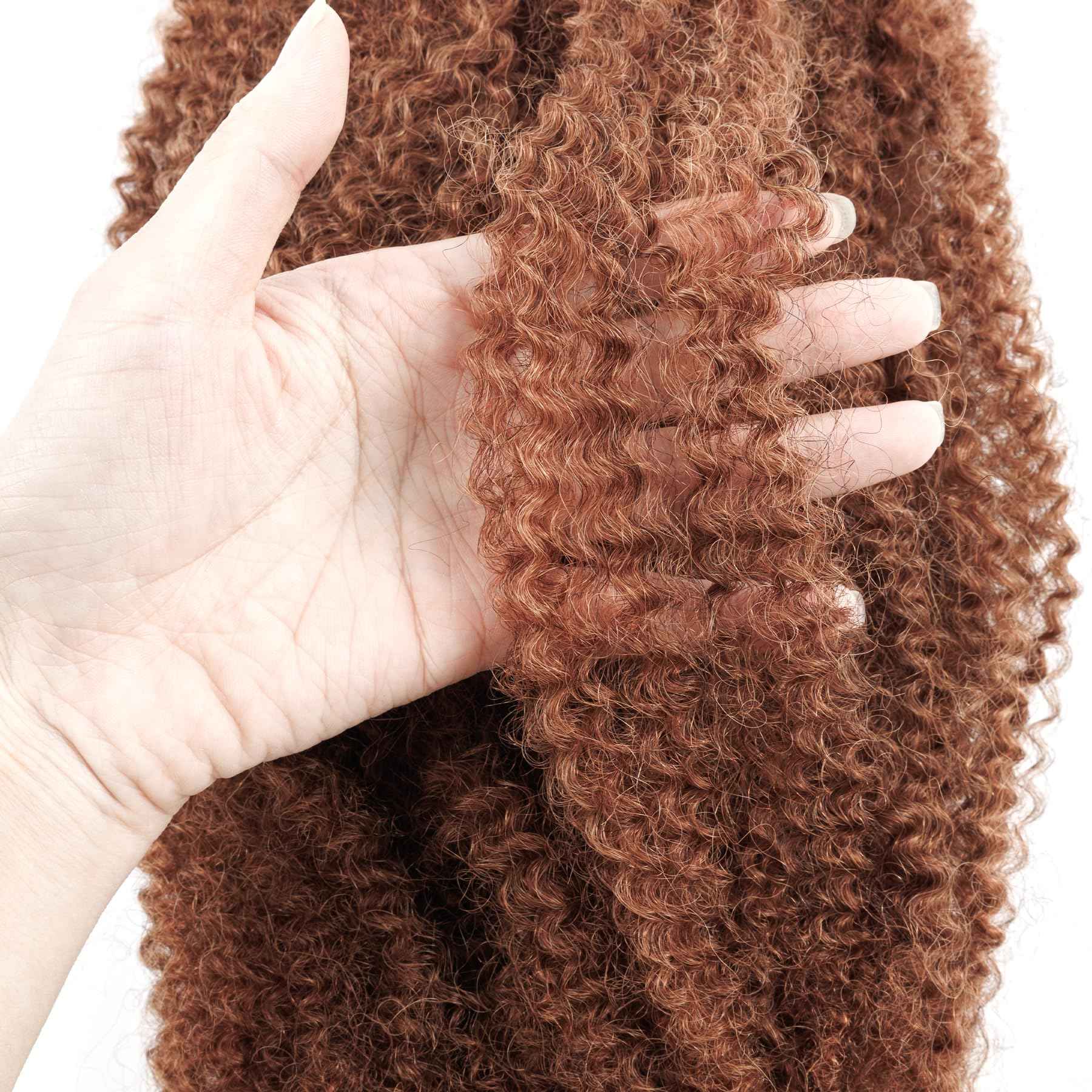 Pre-sretched Afro Kinkys Bulk Human Hair Human Hair for Locs/Twists/Braids/Repair Locs Afro Kinky Curly Bulk Can Bleach And Dye(#30,14inch 50g)