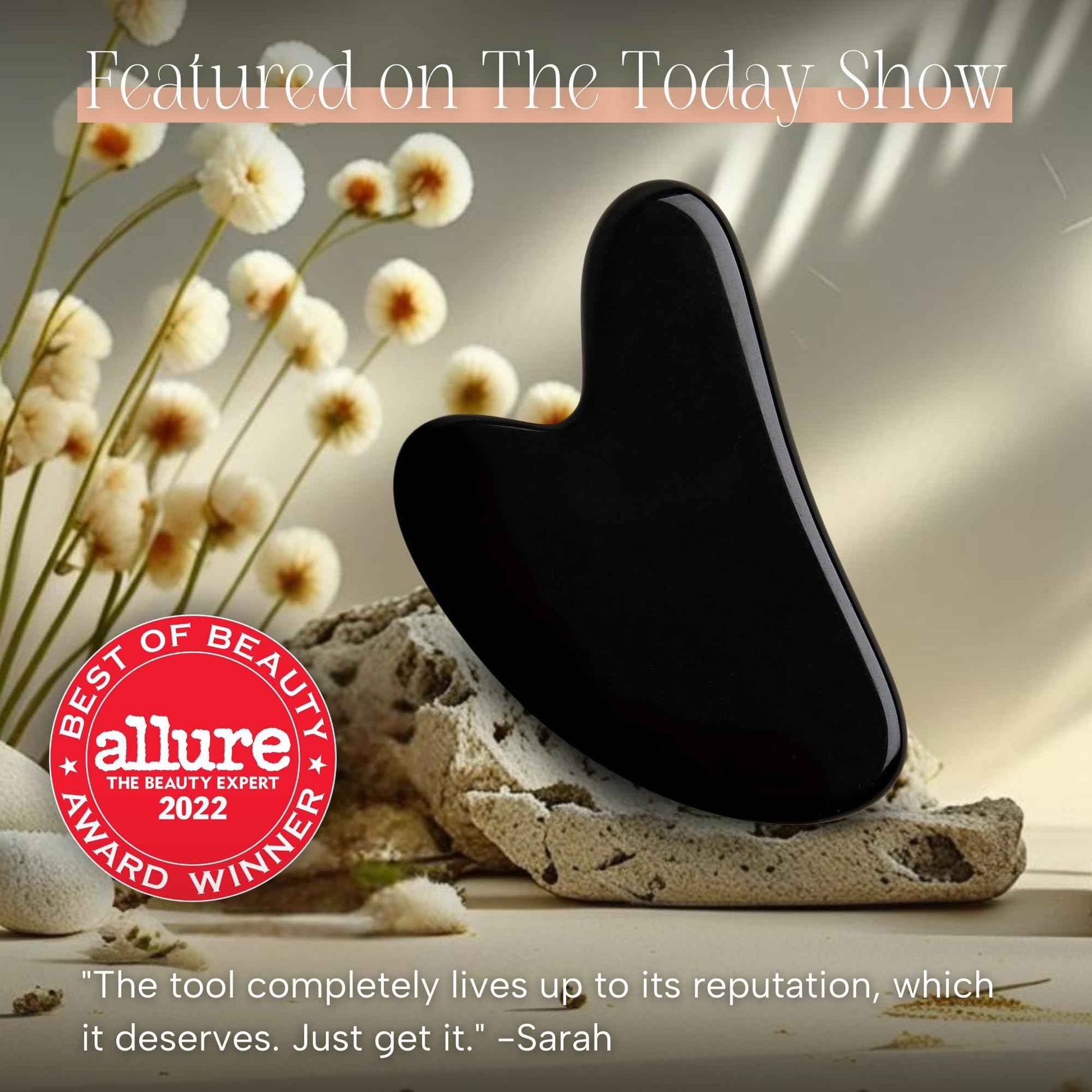 Mount Lai Obsidian Gua Sha Facial Tool – The Stone of Transformation – 100% Genuine Black Obsidian Stone Face Sculpting Tool for Lymphatic Drainage, Puffiness Reduction & Jaw Tension Relief