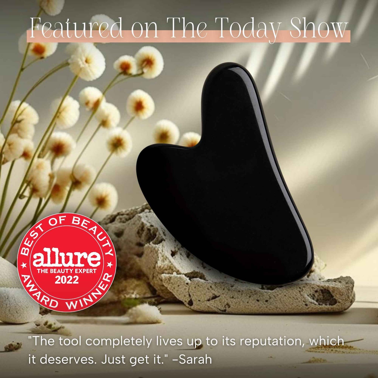 Mount Lai Obsidian Gua Sha Facial Tool – The Stone of Transformation – 100% Genuine Black Obsidian Stone Face Sculpting Tool for Lymphatic Drainage, Puffiness Reduction & Jaw Tension Relief