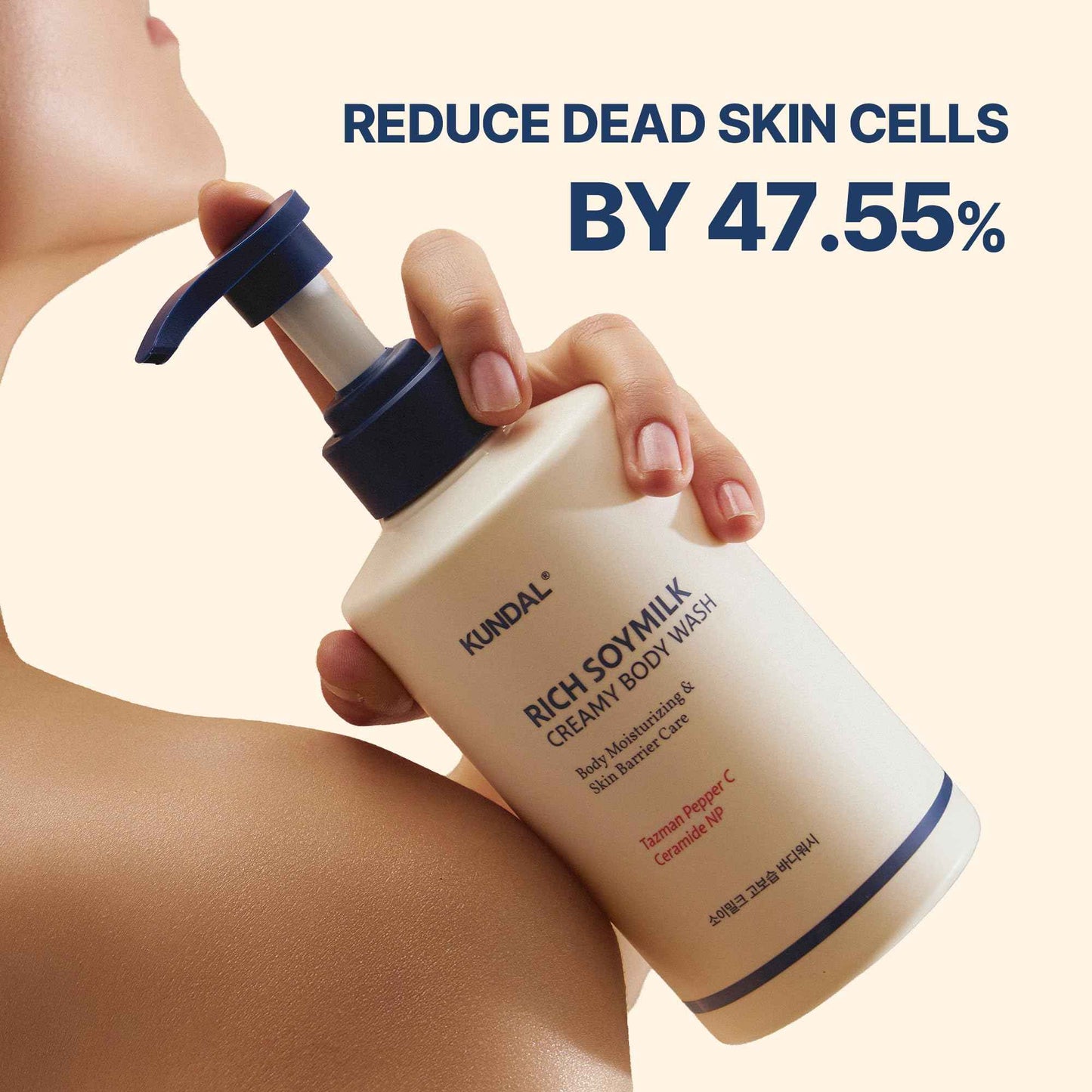 KUNDAL Soymilk Body Wash & Body Cream Set, Moisturizing Body Care with Ceramides, Hydrating Skincare Duo for Dry Skin, Mellow Vanilla Scent (16.9 fl oz + 6.76 fl oz), Stocking Stuffers