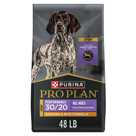 Purina Pro Plan High Calorie, High Protein Dry Dog Food, 30/20 Chicken & Rice Formula - 48 lb. Bag