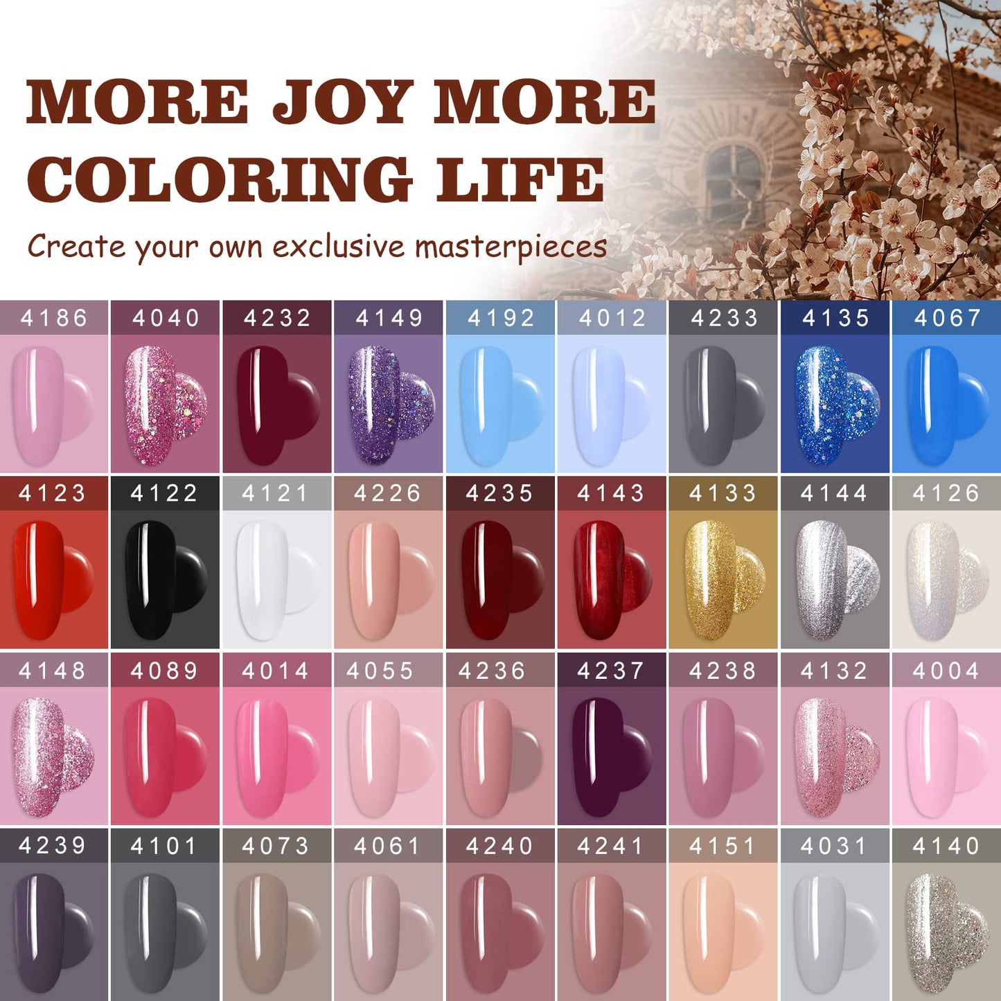 Arte Clavo 36 PCS Gel Nail Polish Set-Classic Macaron Collection AW Red Black and White Pink Blue Glitter Nude Uv Gel Polish Manicure Starter Gifts For Women AC3603…