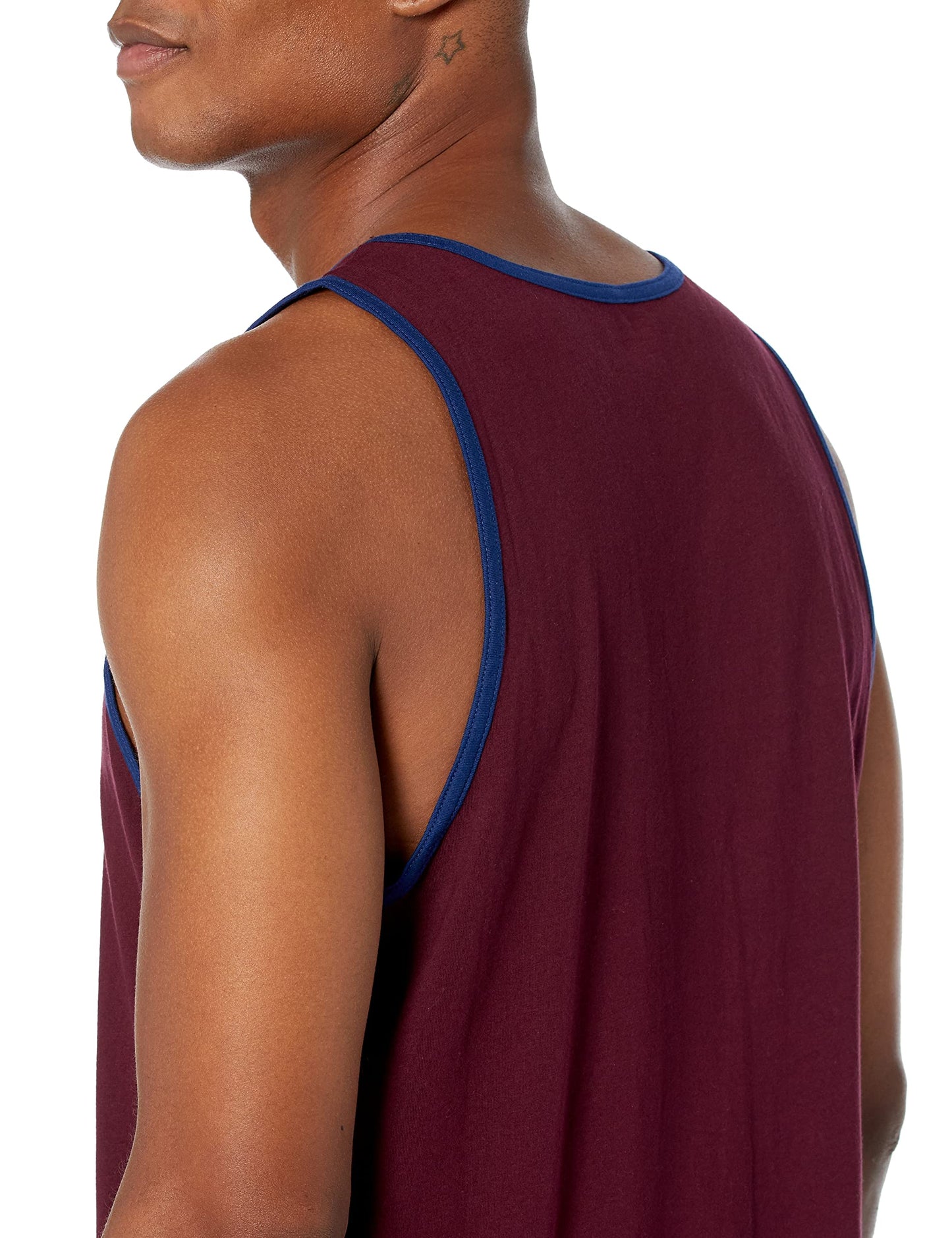 Amazon Essentials Men's Regular-Fit Tank Top, Blue Burgundy, X-Small