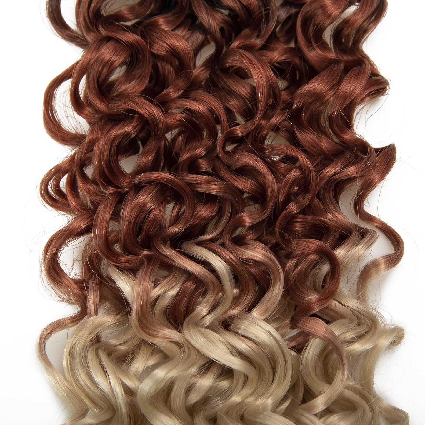 YXCHERISHAIR 8 Packs Curly Crochet Hair GoGo Curl Crochet hair for Women Deep Wave Braiding hair,Synthetic Bohemian Crochet Braid Water Wave Crochet hair Extensions(Ombre Brown Blonde, 18inch)