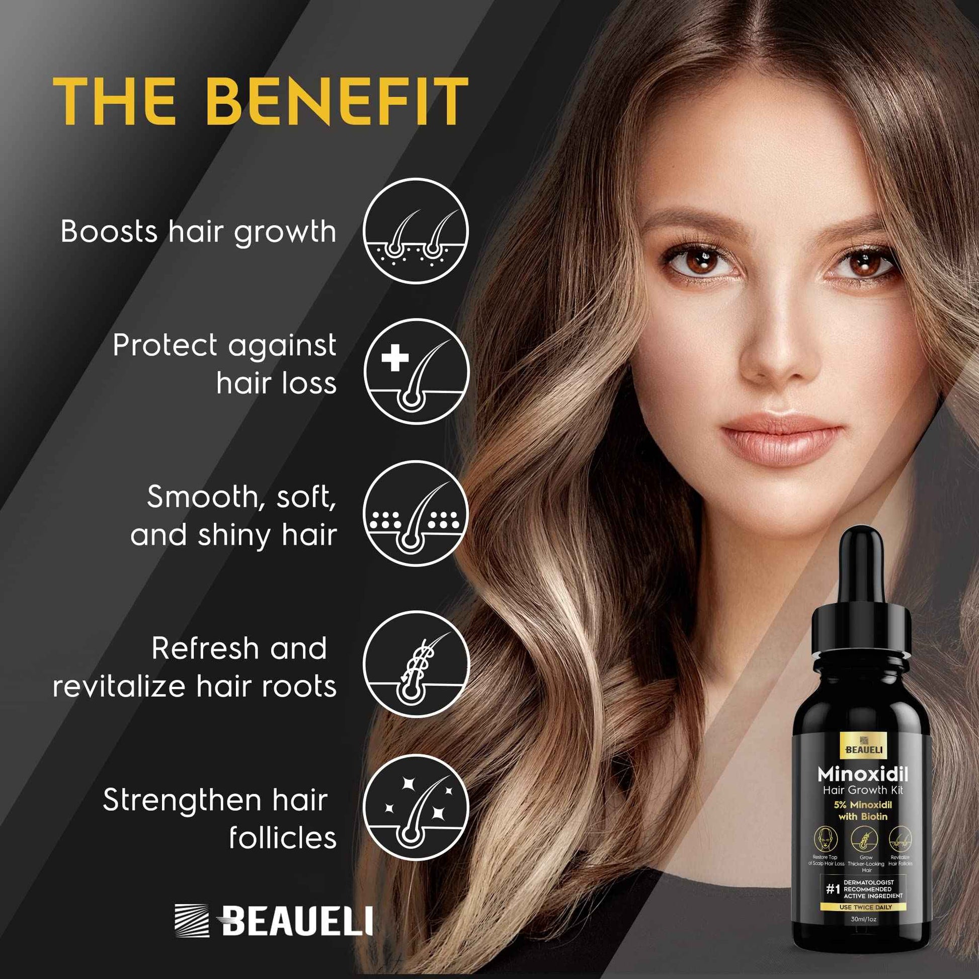 5% Minoxidil Hair Growth for Men and Women: Extra Strength Minoxidil Regrowth Treatment Serum for Thinning Hair Loss to Grow Thicker Fuller Faster 30ml 3Bottles