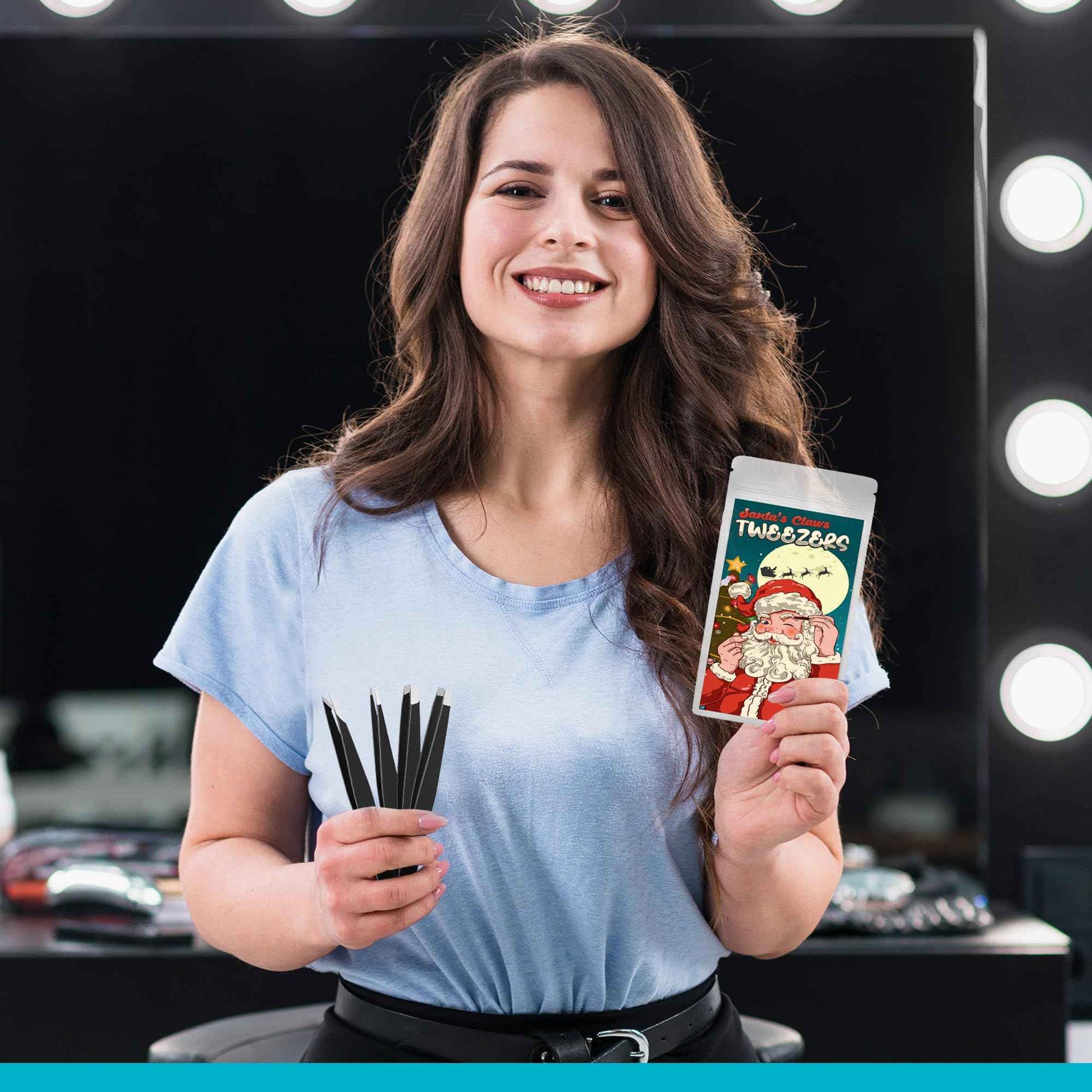 Tweezers for Women, Stocking Stuffers for Women Men Adults, Womens Gifts for Christmas White Elephant Gift Mom Santa Funny Stuffer Her Girls Teens Dad Mens, 4-Pack Tweezer Facial Hair Eyebrow Set