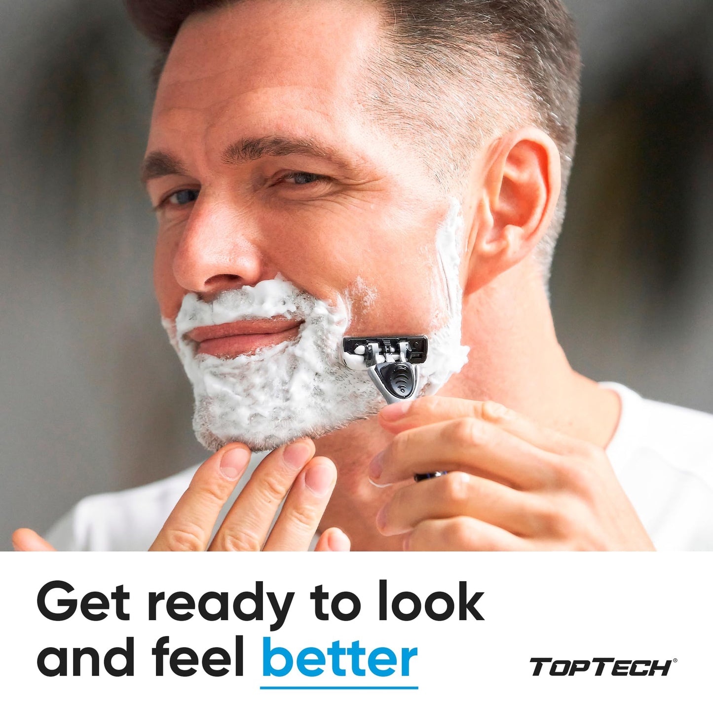 TopTech PRO 5 Razors for Men Double Set - Manual Shaving Razors & Refills, 20 Count Pack (2 Handles + 18 Replaceable Cartridges), 5-Blade Technology - Soft Shave & Sharp Blades - Cost-effective Refill