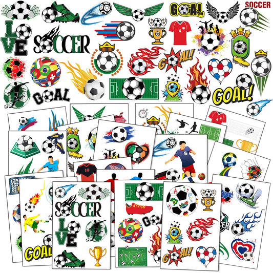 Ctosree over 440 Piece Soccer Temporary Tattoos Sports Themed Birthday Party Gifts Decorations Sports Tattoos Stickers Sports Fans Cheerleaders Favors for Activity Prizes Rewards