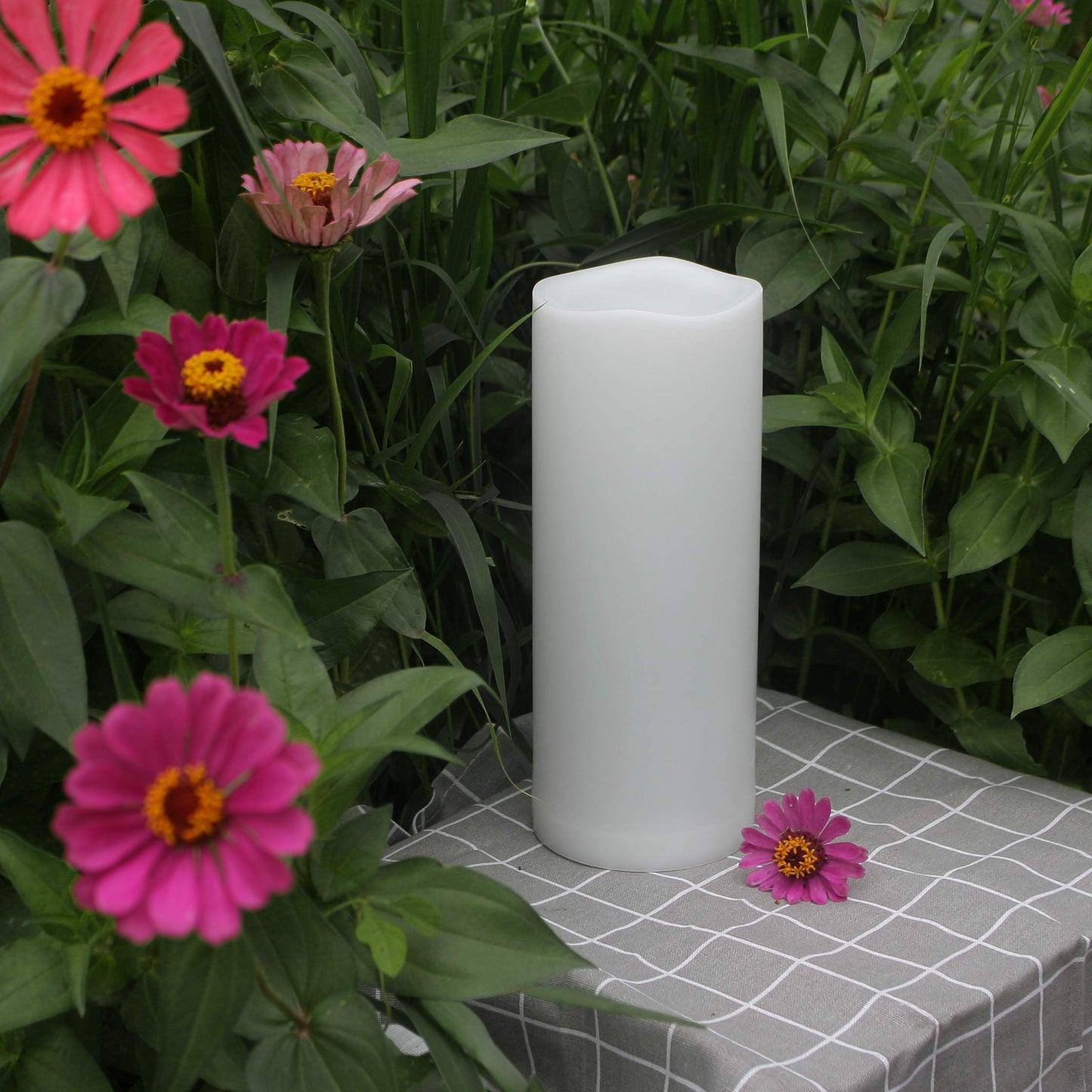 1 Pack Waterproof Outdoor Flameless Candle with Timer Large 4” x 10” Battery Operated Electric LED Pillar Candle for Gift Home Décor Party Wedding Supplies Garden Halloween Christmas Decoration