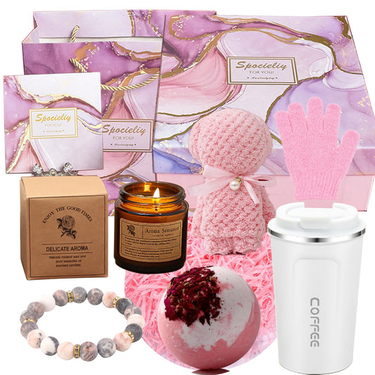 Birthday Gifts for Women Relaxing Bath Set Relaxing Spa Christmas Gift Baskets Ideas for Her, Mom, Sister, Best Friends Woman, Coworker, Wife, Girlfriend, Daughter, Unique Women Who Have Everything