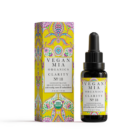 Vegan Mia - USDA Organic Clarity Balancing Elixir Face Oil - Face Moisturizer For Dry Skin, Acne Scars, Dark Spot & Hyperpigmentation with Black Seed, Rosehip, Jojoba Oil & More - 0.5 oz