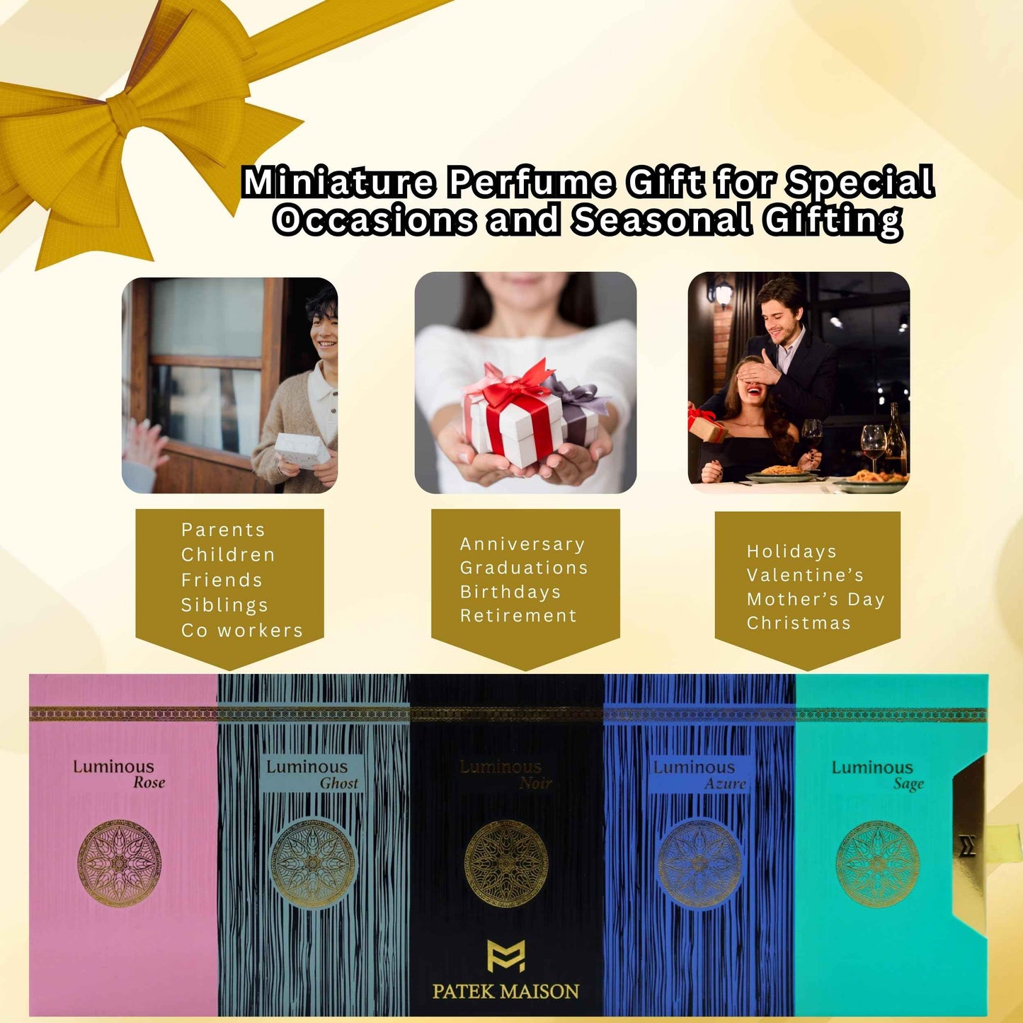 Patek Maison Perfume for Women and Men Luminous Discovery Gift Set Mini Vial Sampler Sprays EDP 0.10 Fl oz