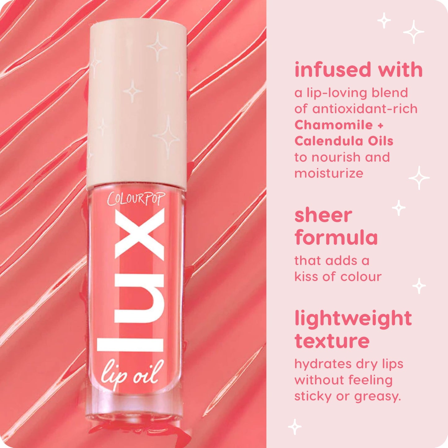 ColourPop Lux Lip Oil - Hydrating, Sheer Tinted Lip Oil Formulated with Antioxidant-Rich Chamomile Extract & Calendula Oil - Non-Greasy, Nourishing Pink Lip Oil - Bengal (0.16 oz)