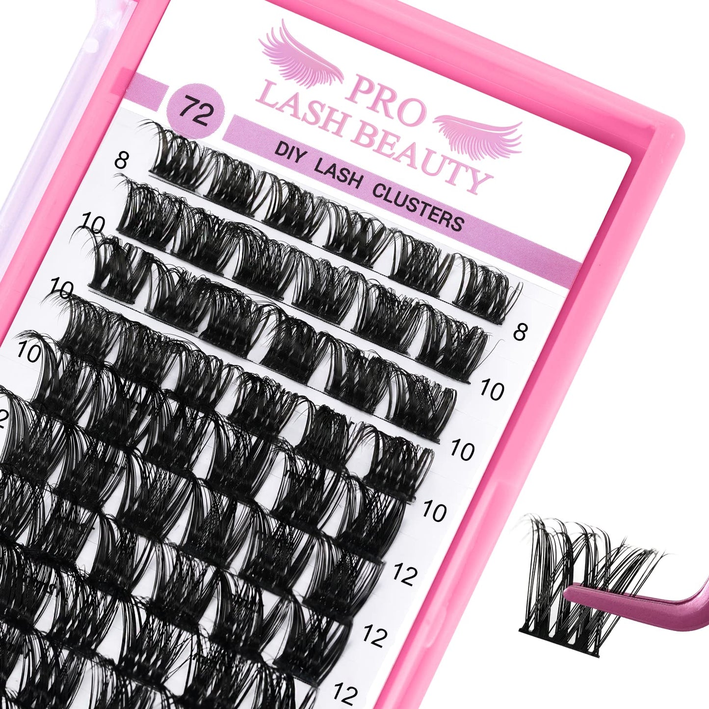 Cluster Lashes 72 Pcs Lash Clusters DIY Eyelash Extension Individual Cluster Eyelashes Tender Style Self-Application Fluffy Super Thin Band Reusable Soft & Comfortable(Tender-D-16mm)