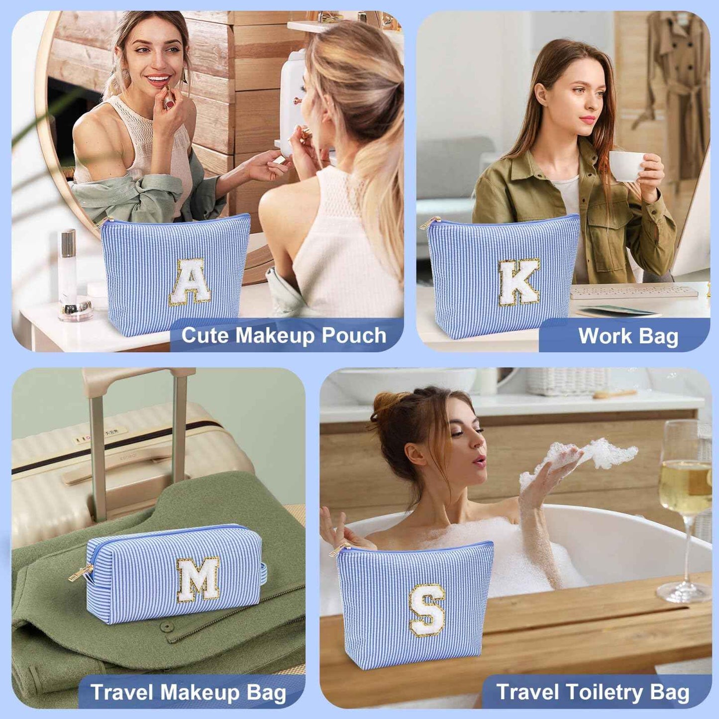 YOOLIFE Makeup Bag & Initial Crossbody Bag Belt Bag