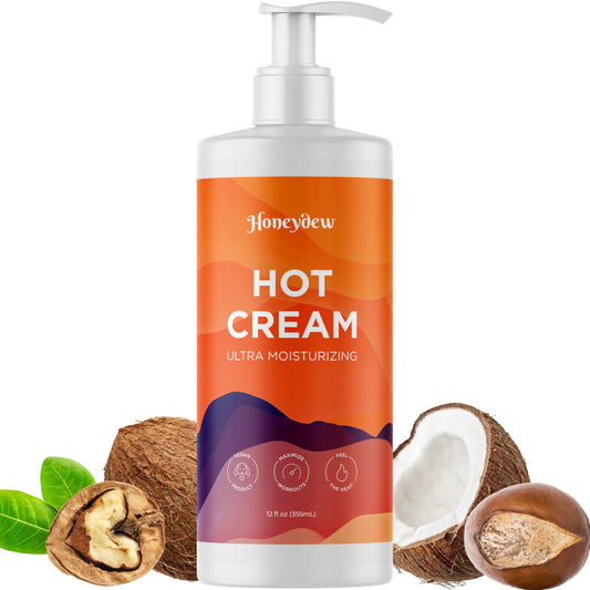 Hot Cream Sweat Enhancer - Premium Body Sculpting Sweat Cream with Invigorating Botanical Extracts - Extra Strength Cellulite Cream for Thighs Belly and Bum with Firming Body Oils (12 Fl Oz)