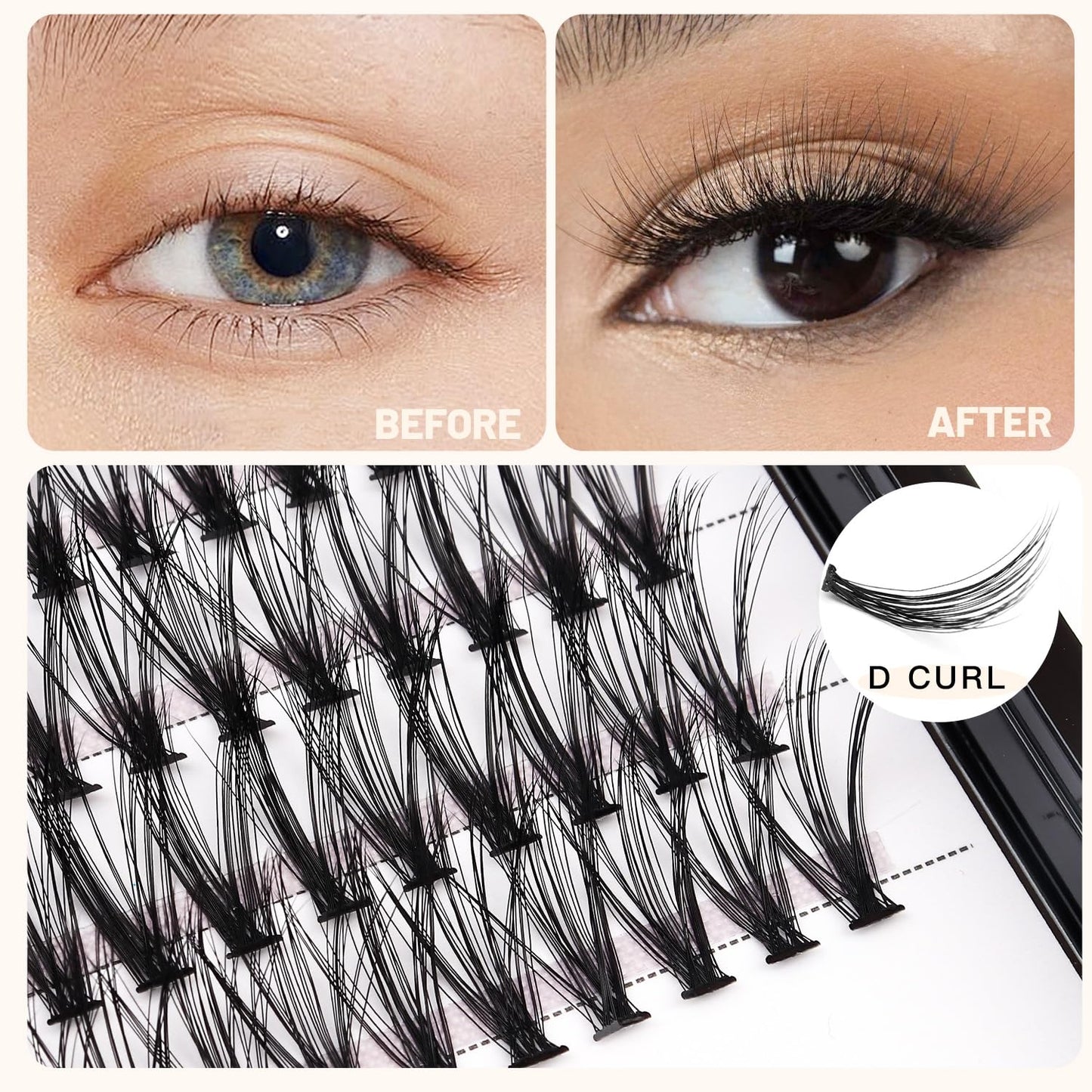 Bodermincer 20D 8-20mm To Choose 8-10-12-14mm MIX/14-16-18-20mm MIX rofessional Makeup Individual Cluster Eyelashes Grafting Fake False Eyelashes Eyelash Extension Individual Eyelash Bunche (20D-13mm)